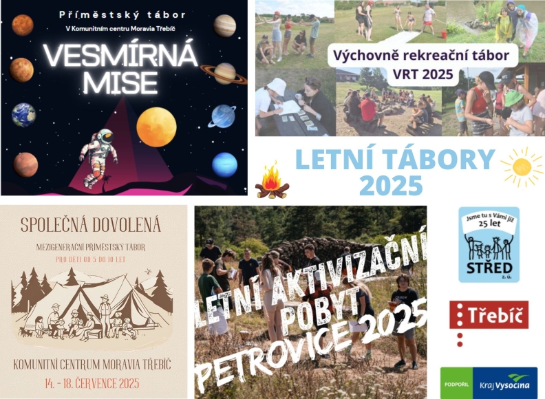 Nabídka letních táborů STŘED 2025